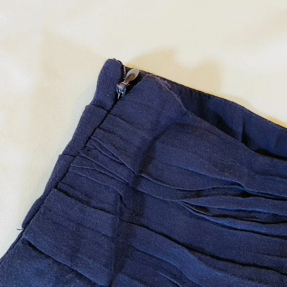 Beautiful Navy Blue ruffled and pleated mini skirt Comptoir Des Cotonniers
